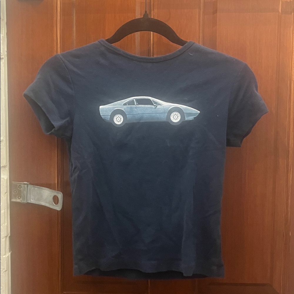 Subdued navy blue graphic tee